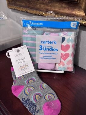 NWT Carter’s 3-Pack Tag-Free Undies and Free Capelli Socks